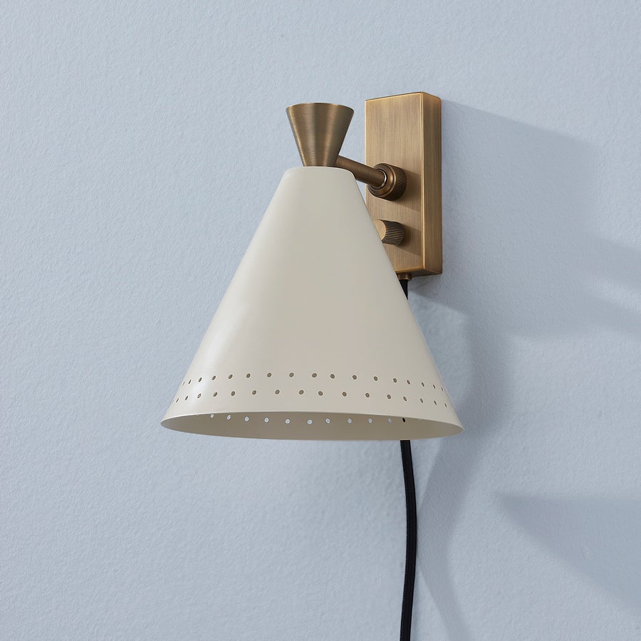 Troy Lighting Marvin Plug-in Sconce — PTL3010-PBR/SSD