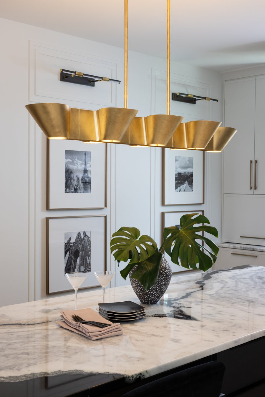 Hudson Valley Lighting Reeve Linear — Vintage Gold Leaf