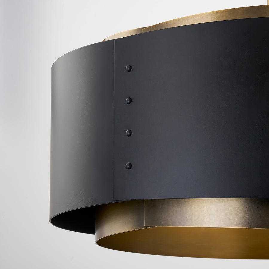 Troy Lighting ROUX Pendant — F4413-PBR/SBK