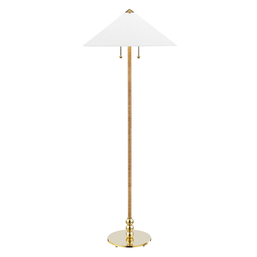 Hudson Valley Lighting Flare Floor Lamp — Aged Brass