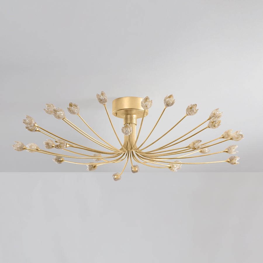 Hudson Valley Lighting FALKIRK Semi Flush — Vintage Gold Leaf