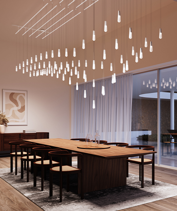 Kitchen with HVLG lighting