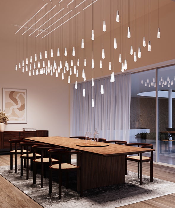 Kitchen with HVLG lighting