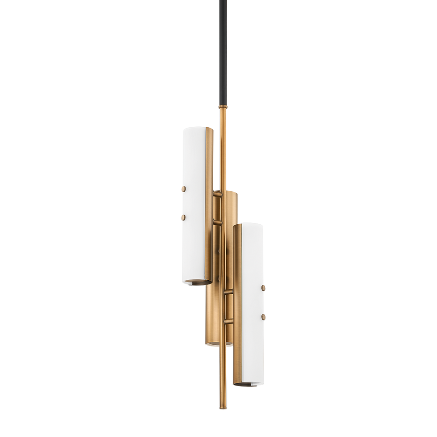Troy Lighting TITUS Pendant — F3208-PBR/SBK