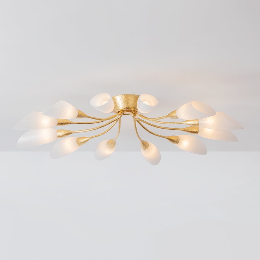 Hudson Valley Lighting ENFIELD Semi Flush — Vintage Gold Leaf