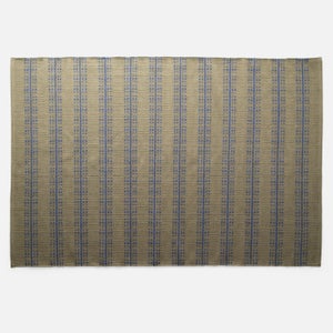 Ticking Stripe Rug in Alder Green w/ Blue thumbnail