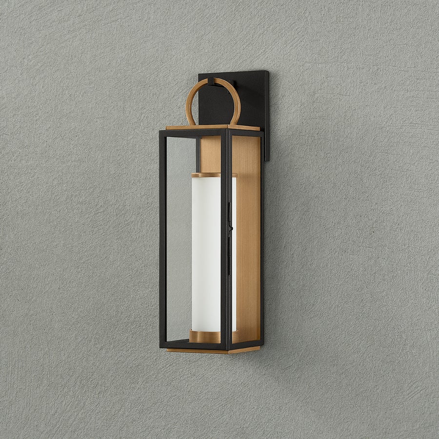 Troy Lighting Gareth Exterior Wall Sconce — B6718-PBR/TBK