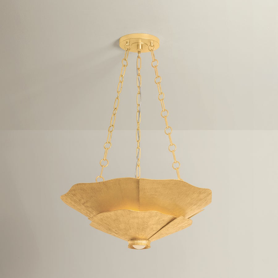 Hudson Valley Lighting Spring Valley Pendant — Vintage Gold Leaf