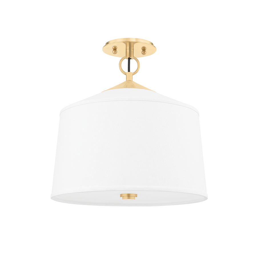 Hudson Valley Lighting White Plains Semi Flush — Aged Brass