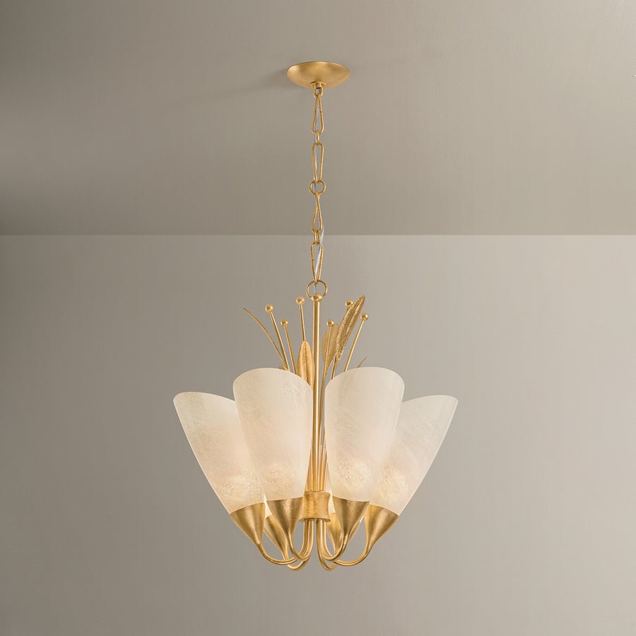 Hudson Valley Lighting Forest Glen Chandelier — Vintage Gold Leaf
