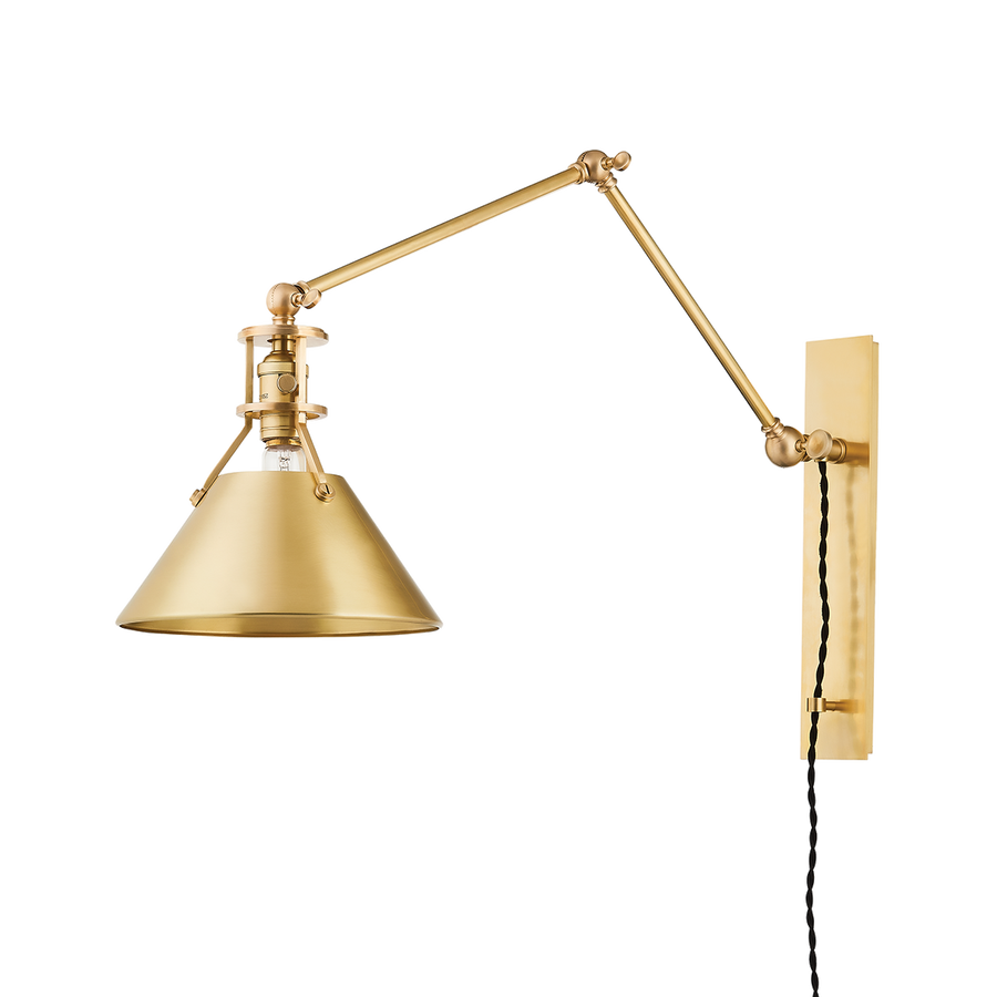 Hudson Valley Lighting METAL NO. 2 Plug-in Sconce — Aged Brass