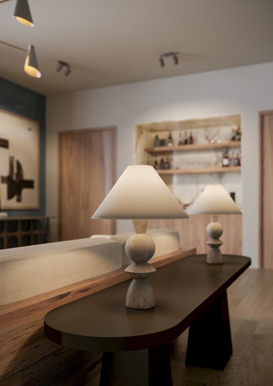 Troy Lighting CYRAH Table Lamp — PTL2529-PBR/CLG