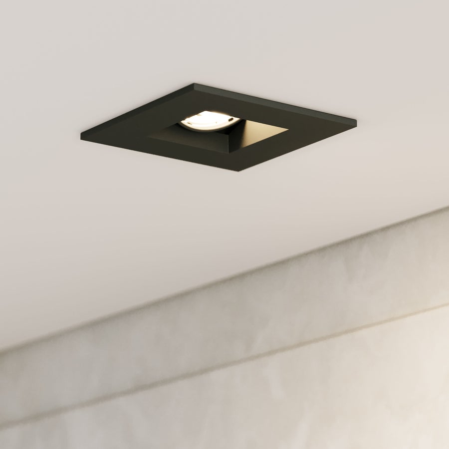 CSL CSL Forme 3" LED Recessed Downlight, Adjustable Aim, Remodel, Square Black Trim, 2700K — DLT3ARIC-27-SASTBK