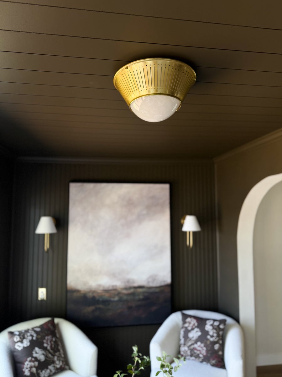 Hudson Valley Lighting ELSMERE Flush Mount — Aged Brass