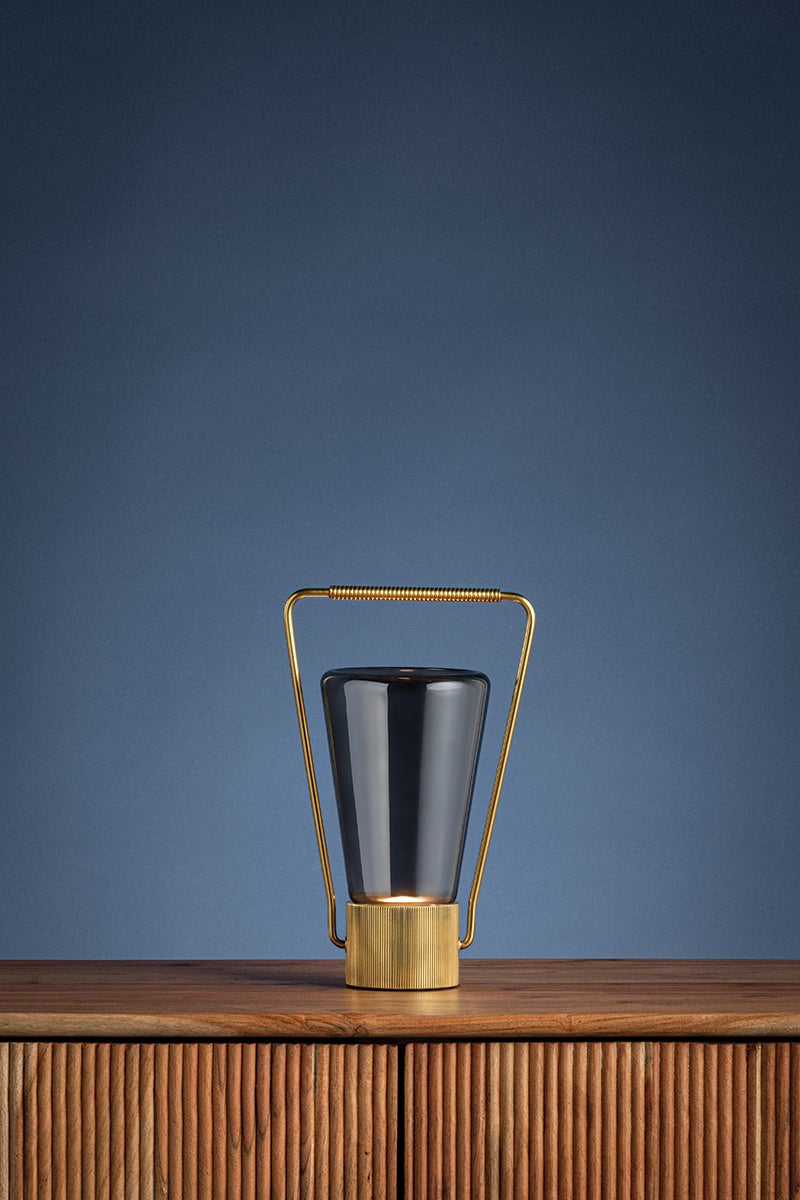 Hudson Valley Lighting BOOKER Rechargeable Table Lamp — Aged Brass
