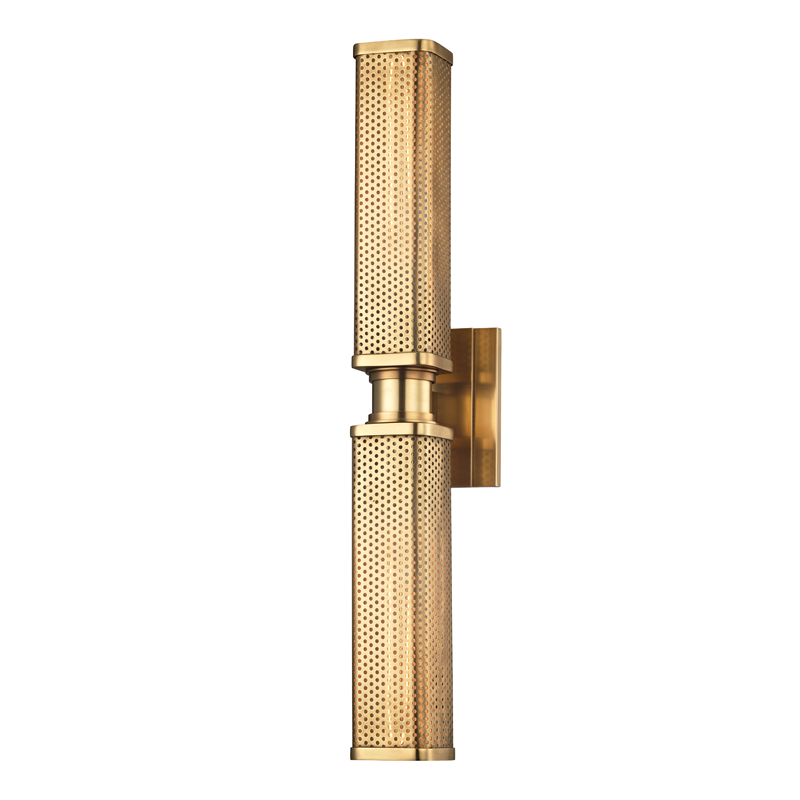 Hudson Valley Lighting Gibbs Wall Sconce — Aged Brass