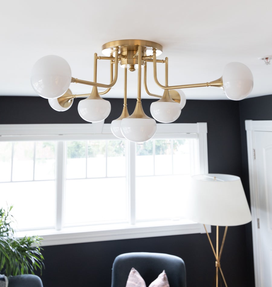 Hudson Valley Lighting Fleming Semi Flush — Aged Brass