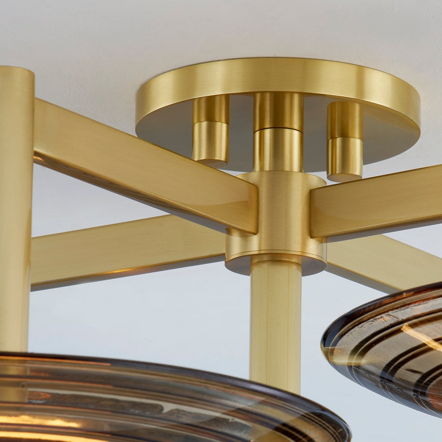 Hudson Valley Lighting Griston Semi Flush — Aged Brass