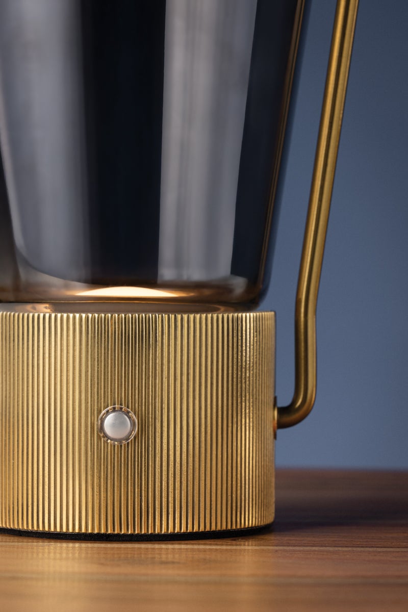 Hudson Valley Lighting BOOKER Rechargeable Table Lamp — Aged Brass
