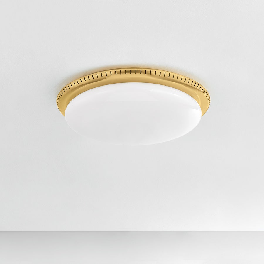 Hudson Valley Lighting NORTH CASTLE FLUSH MOUNT — Aged Brass
