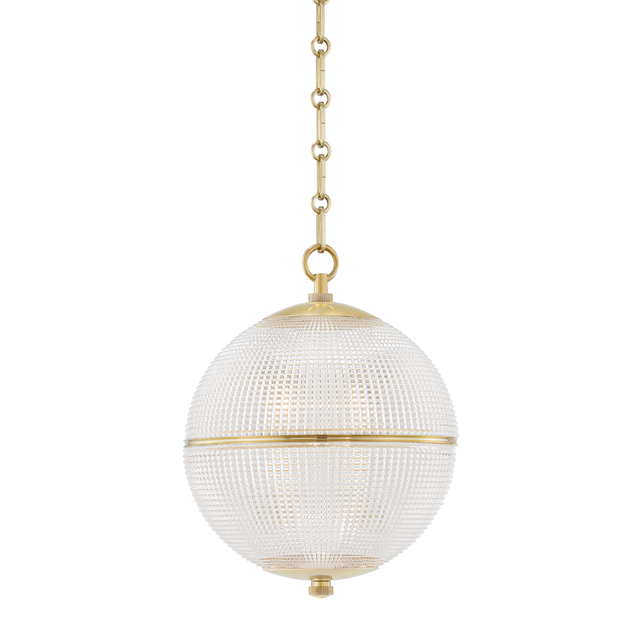 Hudson Valley Lighting Sphere No. 3 Pendant — Aged Brass