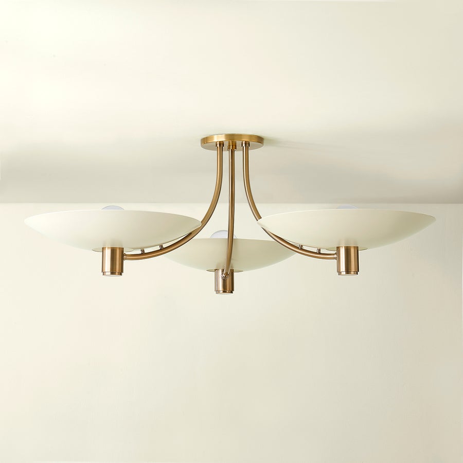 Troy Lighting Wolfe Semi Flush — C1441-PBR/SSD