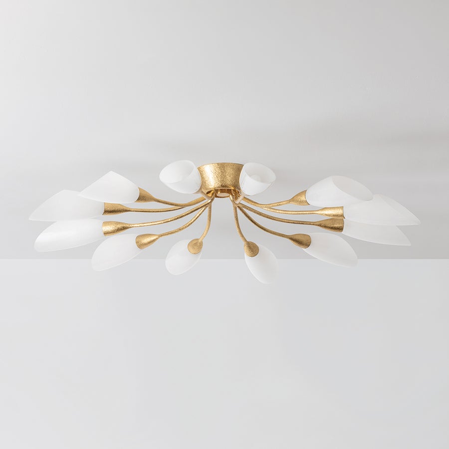 Hudson Valley Lighting ENFIELD Semi Flush — Vintage Gold Leaf