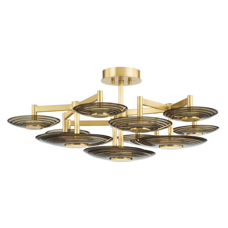Hudson Valley Lighting Griston Semi Flush — Aged Brass