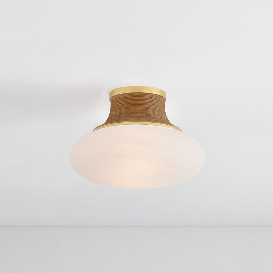 Hudson Valley Lighting PEARL RIVER Flush Mount — Aged Brass