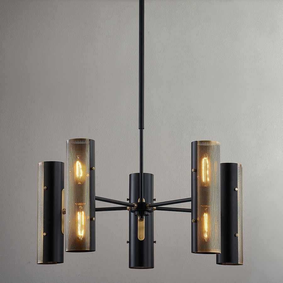 Troy Lighting MIKKA Chandelier — F5630-PBR/SBK