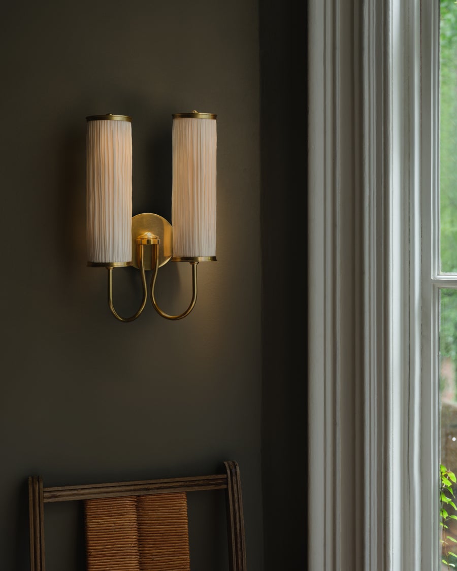 Hudson Valley Lighting Elaine Wall Sconce — Aged Brass