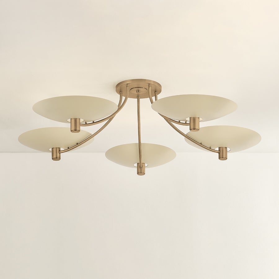 Troy Lighting WOLFE SEMI FLUSHMOUNT — C1160-PBR/SSD