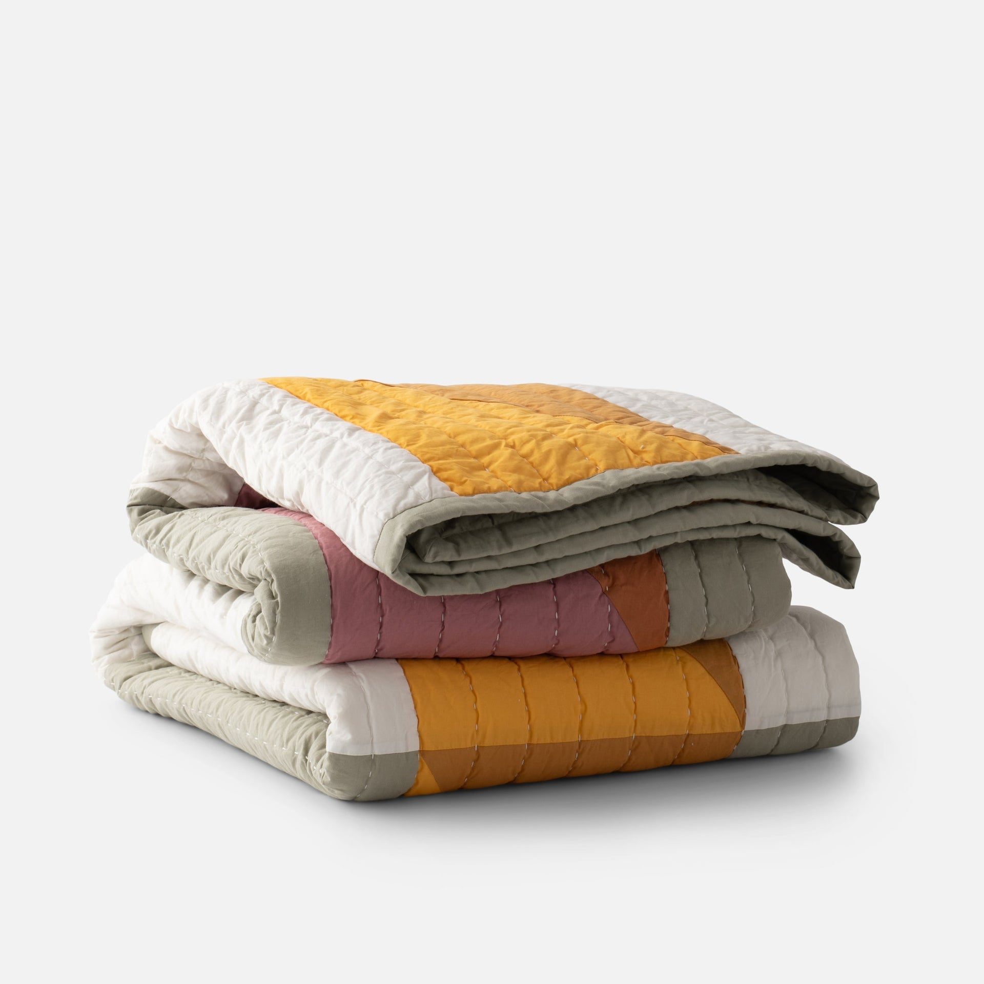 Modern Rooftops Quilt in Multicolor