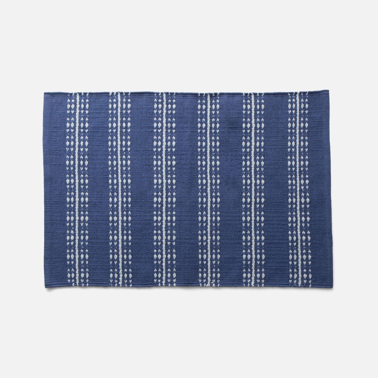 Ticking Stripe Rug in Blue w/ Light Blue