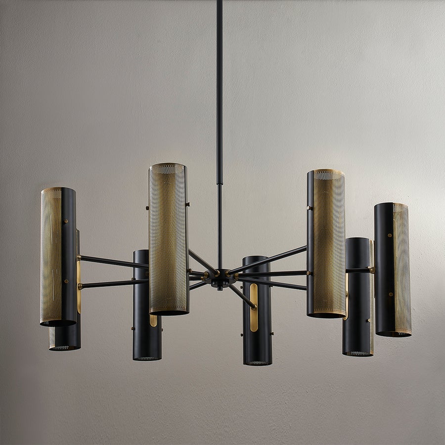 Troy Lighting MIKKA Chandelier — F5642-PBR/SBK