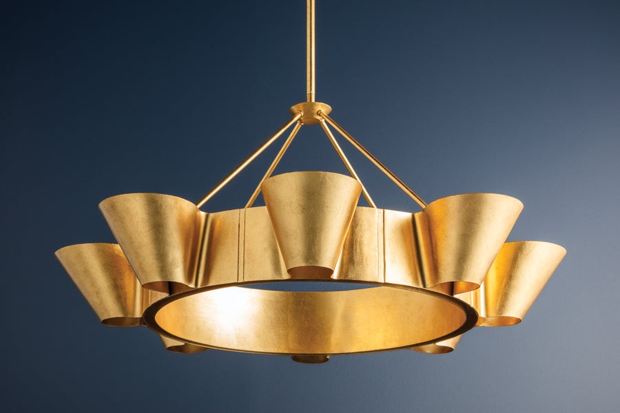 Hudson Valley Lighting Reeve Chandelier — Vintage Gold Leaf