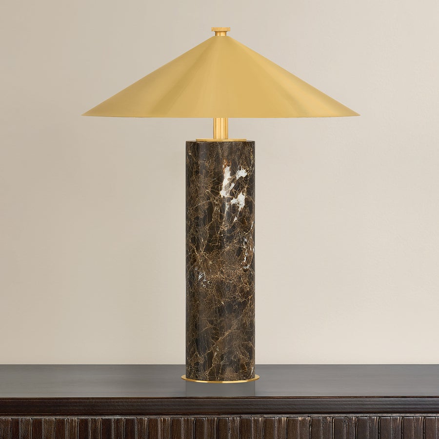 Hudson Valley Lighting Permont Rechargeable Table Lamp — Aged Brass