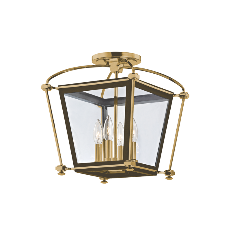 Hudson Valley Lighting Hollis Semi Flush — Aged Brass