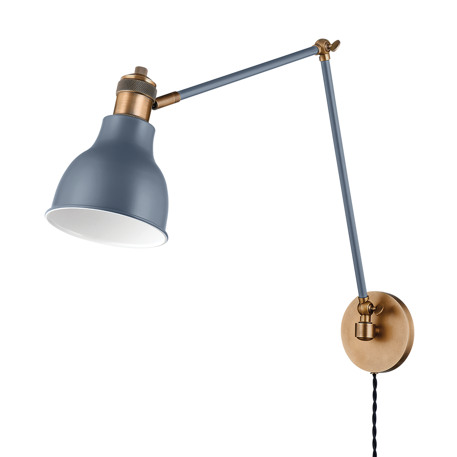 Troy Lighting MAKIN Plug-in Sconce — PTL1219-PBR/SBL