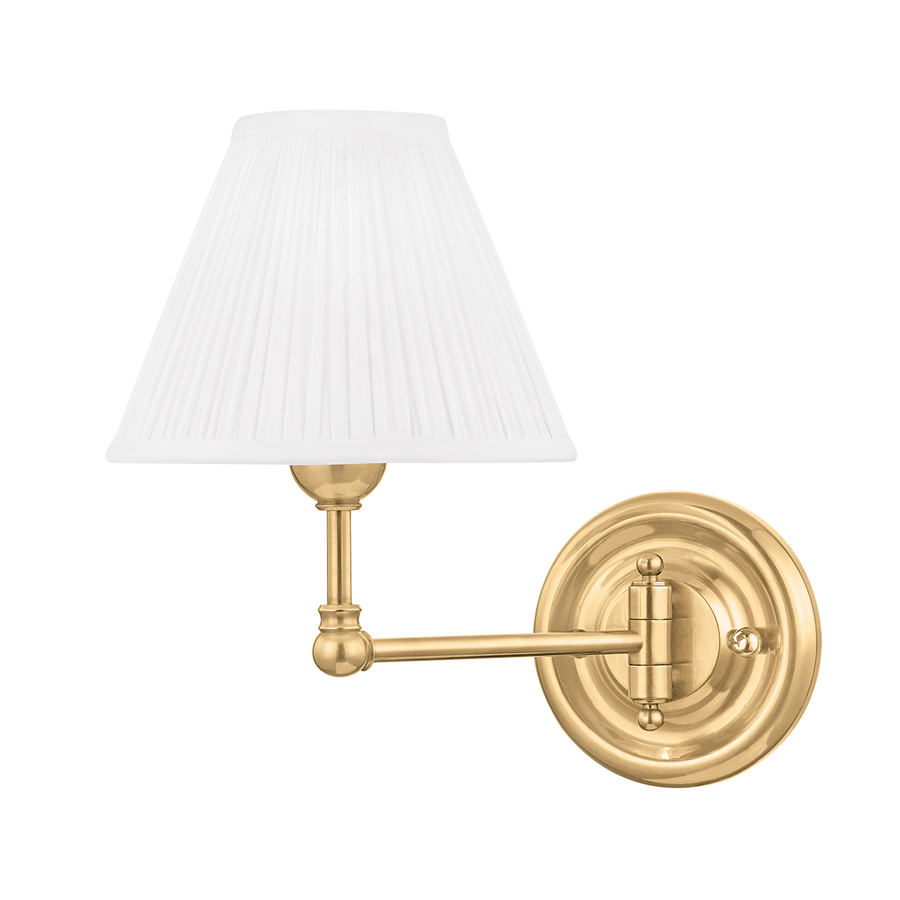 Hudson Valley Lighting Classic No.1 Wall Sconce — Aged Brass