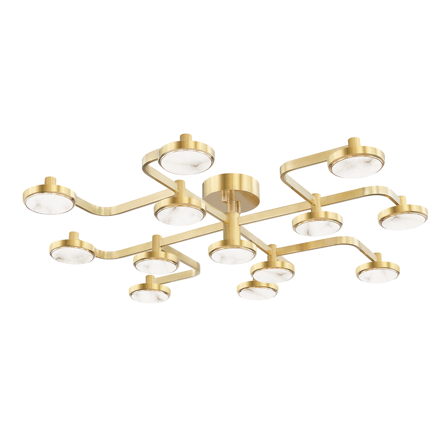Hudson Valley Lighting Meander Semi Flush — Aged Brass