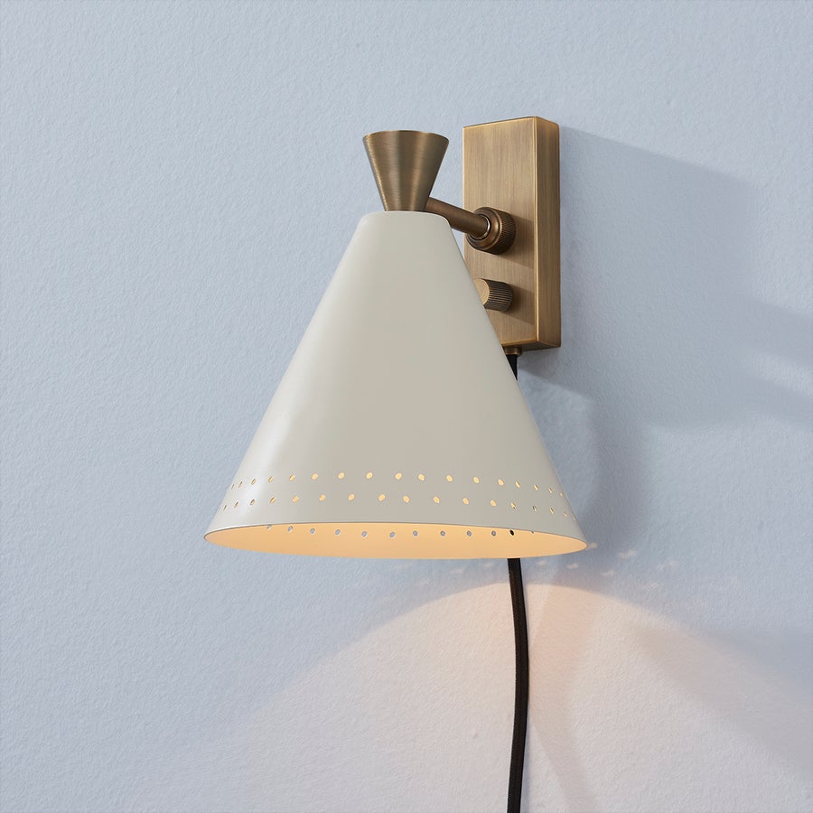 Troy Lighting Marvin Plug-in Sconce — PTL3010-PBR/SSD