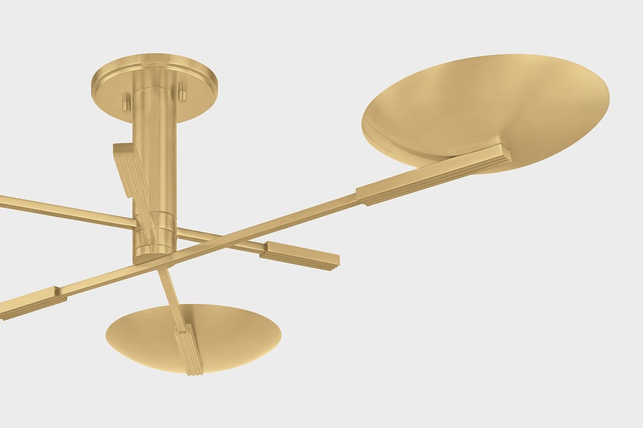 Hudson Valley Lighting JOHNSON Semi Flush — Aged Brass