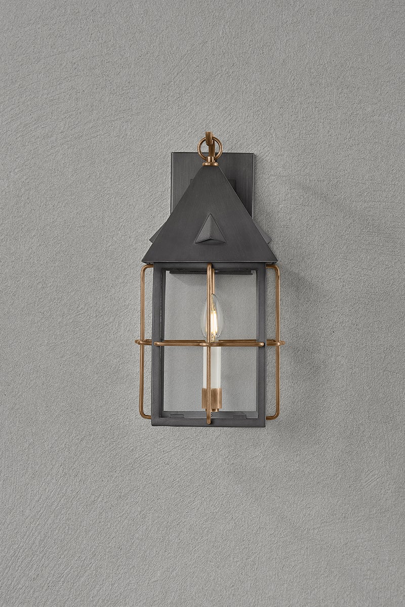 Troy Lighting Toby Exterior Wall Sconce — B6617-PBR/GRA