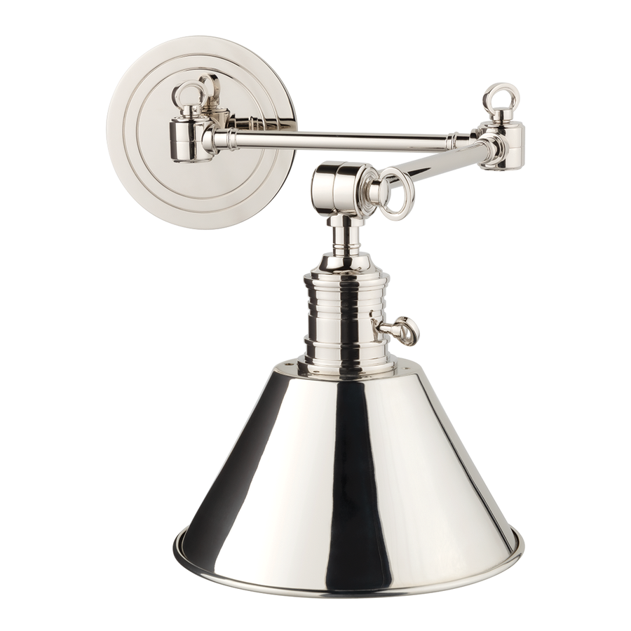 Hudson Valley Lighting Garden City Wall Sconce — Polished Nickel