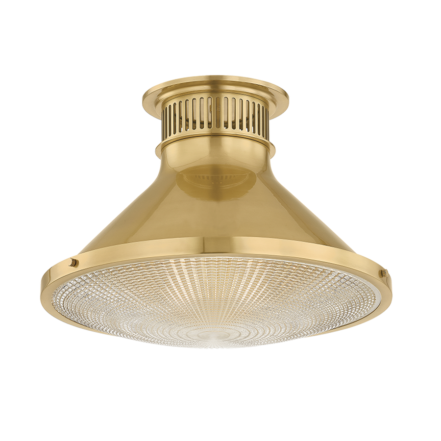 Hudson Valley Lighting Highclere Flush Mount — Aged Brass