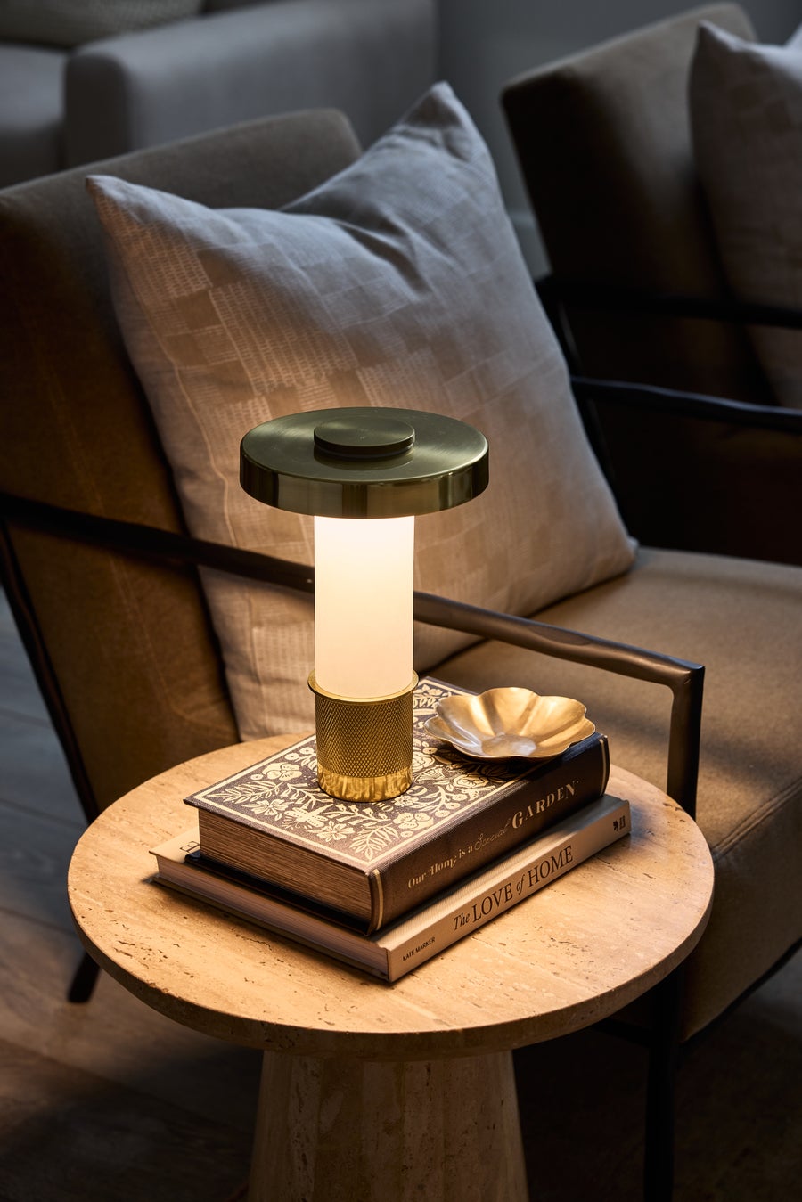 Hudson Valley Lighting SEFTON Rechargeable Table Lamp — Aged Brass