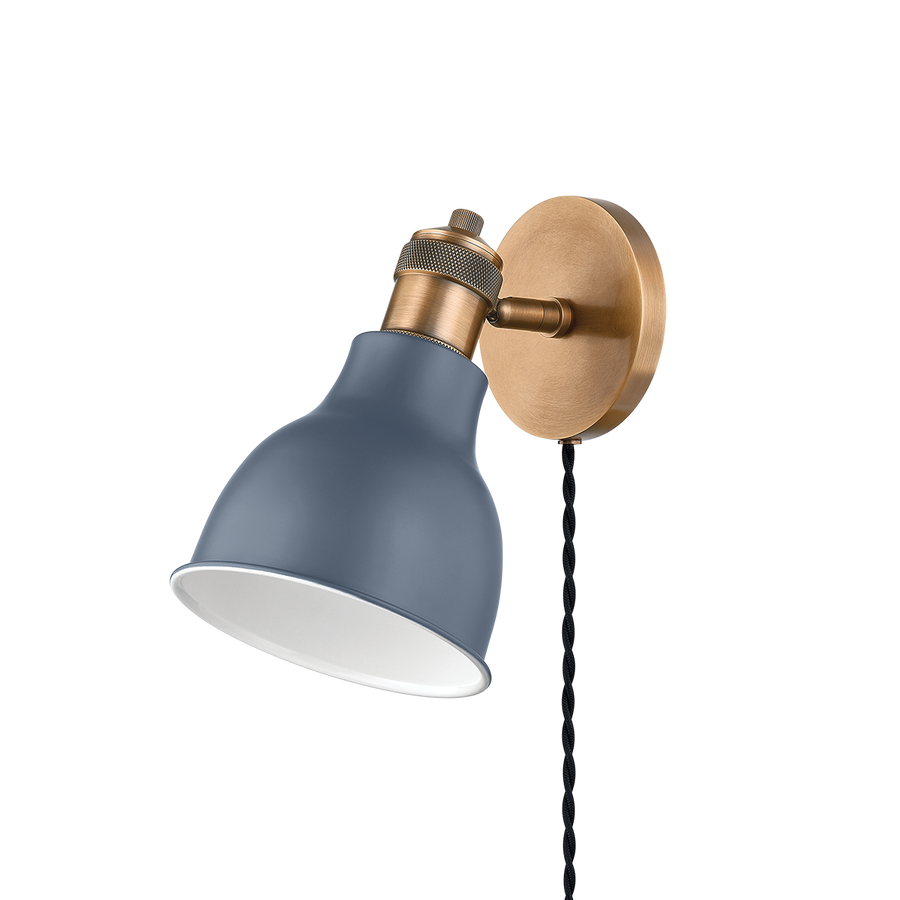 Troy Lighting MAKIN Plug-in Sconce — PTL1210-PBR/SBL