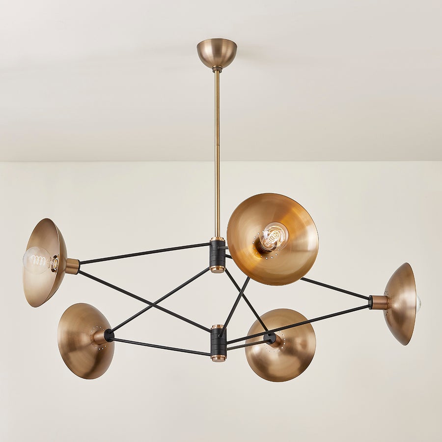 Troy Lighting Axel Chandelier — F1050-PBR/SBK