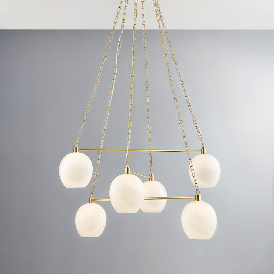 Hudson Valley Lighting Asbury Park Chandelier — Aged Brass